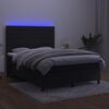 vidaXL Krevet box spring s madracem LED crni 140x200 cm bar&scaron;un