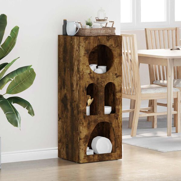 vidaXL Kreveta Dimljeni hrast 40 x 35 x 100.5 cm Konstruirano drvo