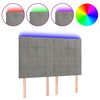 vidaXL LED uzglavlje svjetlosivo 144x5x118/128 cm baršunasto