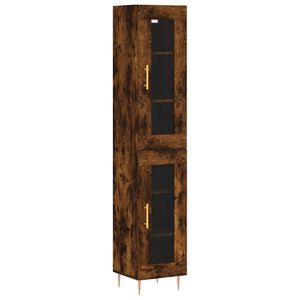 vidaXL Visoka komoda dimljeni hrast 34,5x34x180cm konstruiranog drva