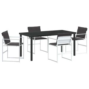 vidaXL Vrtni set za objed 5 pcs Bijela Textilene i čelik