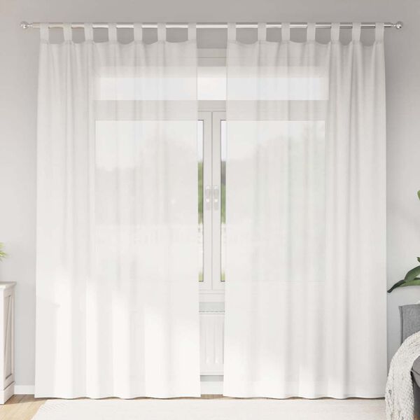 vidaXL Voile zavjese s petljama 2 kom bijele 140x245 cm