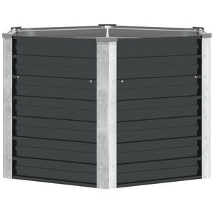 vidaXL Povi&scaron;ena vrtna gredica antracit 129x129x77 cm pocinčani čelik