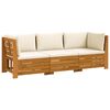 vidaXL 3 kom. Set vanjskih sofa Čvrsto drvo akacije Smeđa