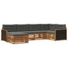 vidaXL Set vanjskih sofa s jastukom 6 pcs Prirodna i antracit