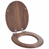 vidaXL Toaletna sjedala s mekim zatvaranjem Smeđa 44 x 38 cm MDF ploča