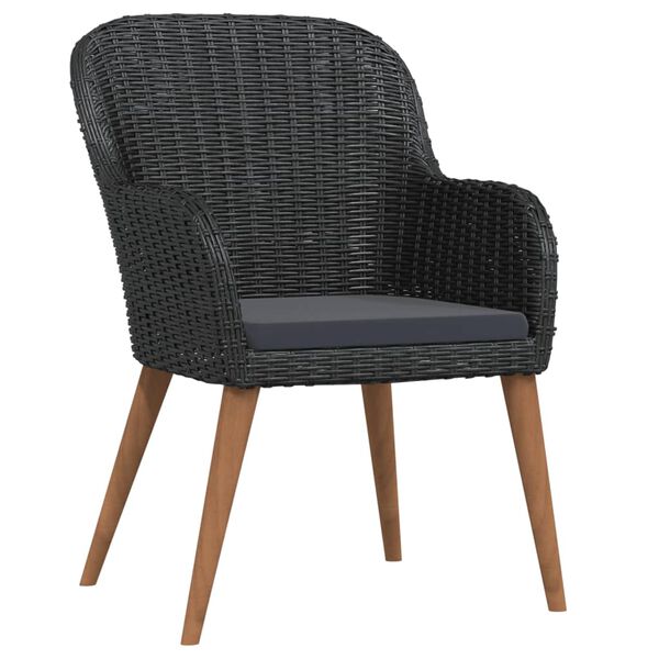 vidaXL 7-dijelni vrtni blagovaonski set s jastucima crni