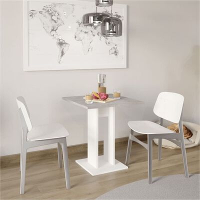 FMD blagovaonski stol 70 cm siva boja betona i bijela