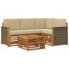 vidaXL Set vanjskih sofa 5 kom. Prirodna i bež Poliester