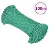 vidaXL Brodski konop zeleni 4 mm 100 m od polipropilena