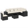 vidaXL 7-dijelni set vrtnih sofa od poliratana s jastucima crni