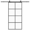 vidaXL Klizna vrata s okovima crna 102,5x205 cm ESG staklo