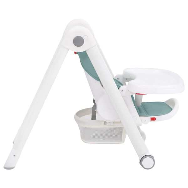 vidaXL Visoka hranilica za bebe tirkizna aluminijska