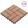 vidaXL Pločice za decking 11 pcs Smeđa 30 x 30 cm Drvoplastična smjesa