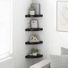 323891 vidaXL Floating Corner Shelves 4 pcs High Gloss Black 25x25x3,8 cm MDF