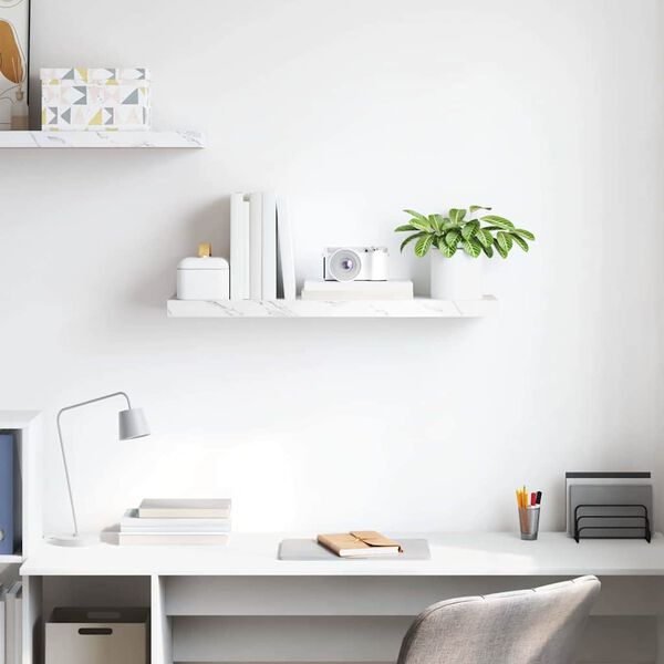 vidaXL Polica na zidu Bijeli mramor 90 x 23,5 x 4 cm Konstruirano drvo