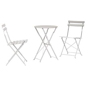 vidaXL Sklopivi bistro set 3 pcs Bež Čelik