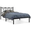 vidaXL Metalni okvir za krevet s uzglavljem crni 100x190 cm