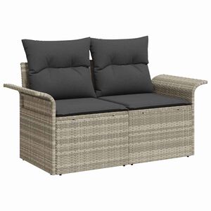 vidaXL Vrtni kauč s jastukom Svijetlo siva 141 x 62 x 69cm poliratan