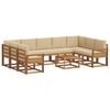 vidaXL Set vanjskih sofa s jastukom 10 pcs Prirodna i bež