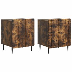 vidaXL Noćni ormar 2 kom. Dimljeni hrast 43 x 34,5 x 52 cm