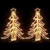 vidaXL LED sklopiva figura božićno drvce 2 kom topla bijela 87x87x93cm