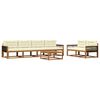 vidaXL Set vanjskih sofa s jastukom 7 pcs Prirodna i krem