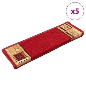 vidaXL Otirači za stepenice samoljepljivi 5 kom 65x21x4 cm crveni