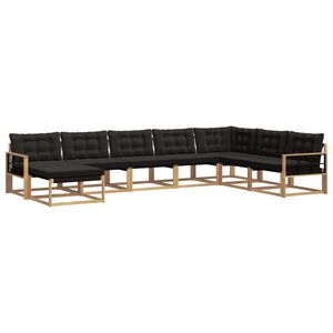 vidaXL Set vanjskih sofa 8 kom. Bijela i crna Čvrsto drvo akacije