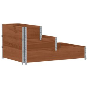 vidaXL Povi&scaron;ena gredica s 3 razine smeđa 120 x 80 cm masivna borovina