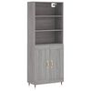 vidaXL Visoka komoda siva sonome 69,5x34x180 cm od konstruiranog drva