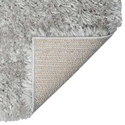 vidaXL Čupavi tepih s visokim vlaknima sivi 160 x 230 cm 50 mm