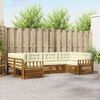 vidaXL Set vanjskih sofa 6 pcs Prirodna i krem Čvrsto drvo akacije