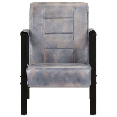 vidaXL Fotelja od prave kozje kože 60 x 80 x 87 cm siva