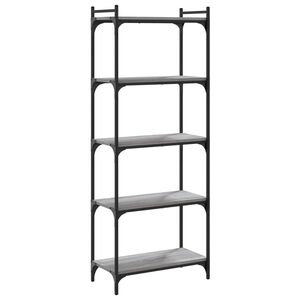 vidaXL Regal za knjige s 5 razina siva boja hrasta 60x30x154 cm drveni