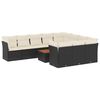vidaXL 11-dijelni set vrtnih sofa od poliratana s jastucima crni