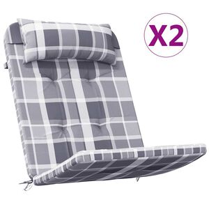 vidaXL Jastuci za stolicu Adirondack 2 kom sivi karirani od tkanine