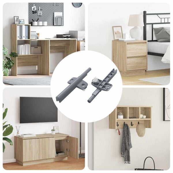 vidaXL Tihi zatvarač 2 pcs Siva 125 x 47 x 15 mm PP