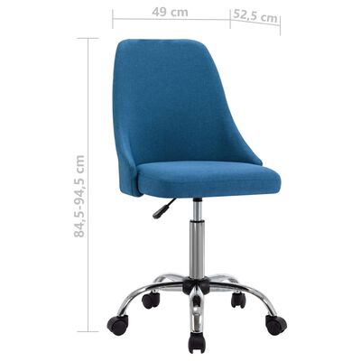 vidaXL Uredske stolice od tkanine s kotačima 2 kom plave
