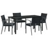 vidaXL Vrtni set za objed 5 pcs Crna i Siva PE ratan