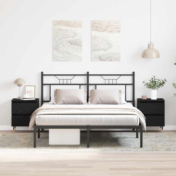 vidaXL Noćni ormar 2 pcs Crni hrast 40 x 35 x 50 cm Konstruirano drvo