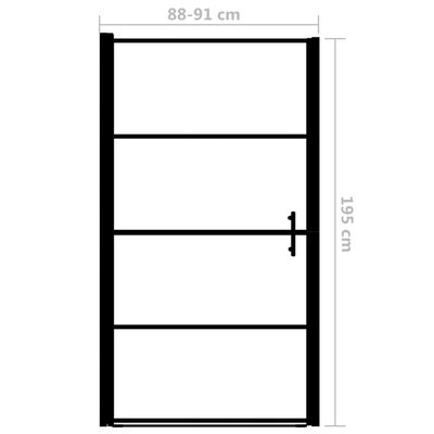 vidaXL Vrata za tuš od kaljenog stakla 91 x 195 cm crna