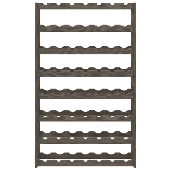 vidaXL Stalak za vino za 56 boca sivi od masivne borovine