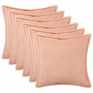 vidaXL Presvlaka za jastuk 6 pcs HOUTEN Ružičasta 30 x 30 cm Boucl&eacute;