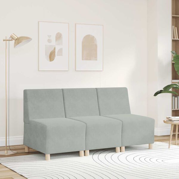 vidaXL Modularna sofa bez naslona za ruke svijetlosiva 55 cm bar&scaron;unasta