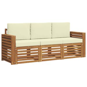 vidaXL Setovi sofa 3 pcs Prirodna i krem Čvrsto drvo akacije