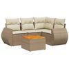 vidaXL 5-dijelni vrtni set sofa s jastucima bež od poliratana