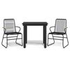 vidaXL 3-dijelni vrtni blagovaonski set od PVC ratana crni