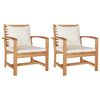 vidaXL Stolica 2 Komad Smeđa i krem 65 x 60 x 76,5 cm Čvrsto teak drvo