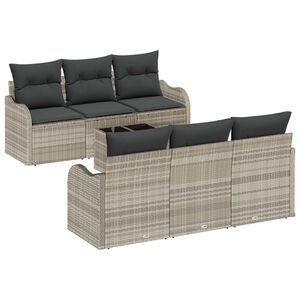 vidaXL Sjedeća garnitura za vrt 7 pcs Svijetlo siva i tamno siva